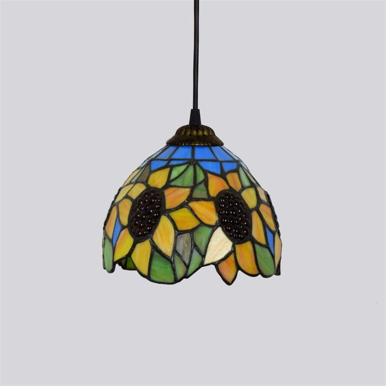 YWXLight 8 inch Sunflower Creative Stained Glass Chandelier