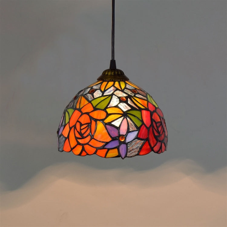 YWXLight 8 inch Colored Glass Rose Pendant Light