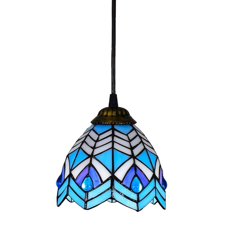 YWXLight 6 inch Blue Phoenix Beads Glass Pendant Light Ceiling Hanging Lamp