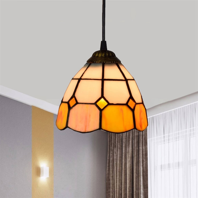 YWXLight 6 inch Orange White Glass Pendant Light Ceiling Hanging Lamp