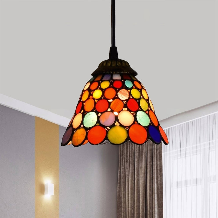 YWXLight 6 inch Color Dots Glass Pendant Light Ceiling Hanging Lamp