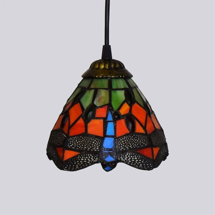 YWXLight 6 inch Dining Room Kitchen Bedroom Dragonfly Stained Glass Chandelier Lamps