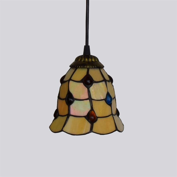 YWXLight 6 Inch Phoenix Tail Beads Glass Pendant Light Ceiling Hanging Lamp