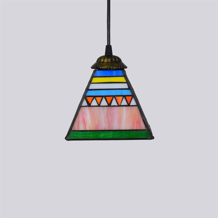 YWXLight 6 inch Dining Room Kitchen Bedroom Pyramid Glass Pendant Light Ceiling Hanging Lamp