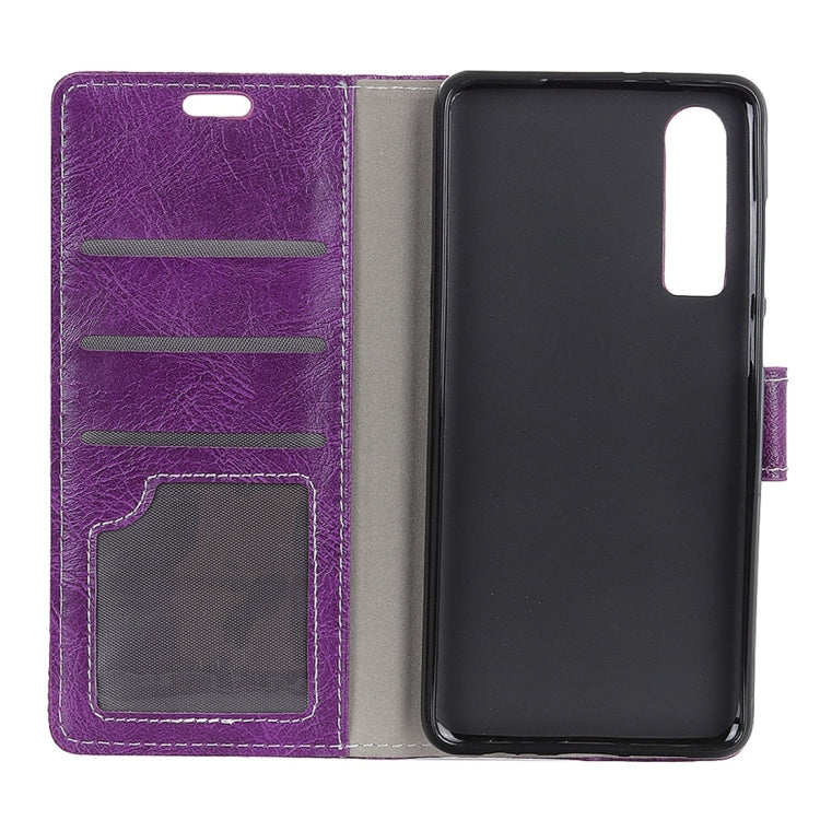 For Huawei P30 Retro Crazy Horse Texture Horizontal Flip Leather Case With Holder & Double-sided Buckle & Photo Frame