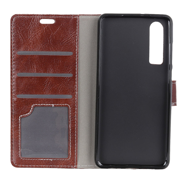 For Huawei P30 Retro Crazy Horse Texture Horizontal Flip Leather Case With Holder & Double-sided Buckle & Photo Frame