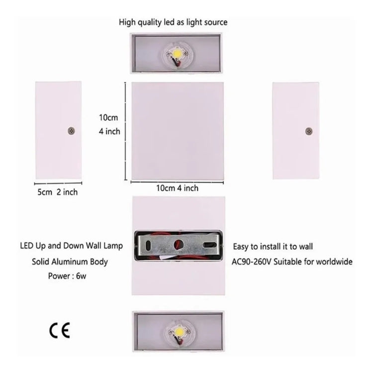 YWXLight 6W Modern Minimalist Cube LED Wall Lamp