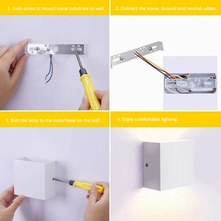 YWXLight 6W Modern Minimalist Cube LED Wall Lamp