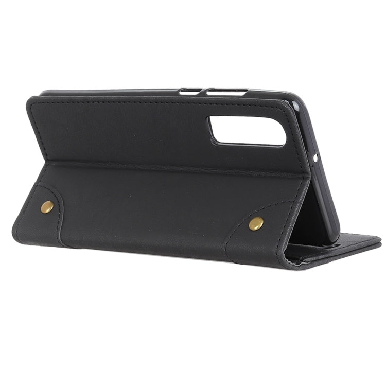 Copper Buckle  Side-corner Fixed Retro Texture Horizontal Flip Leather Case For Huawei P30, With Holder & Three Cards