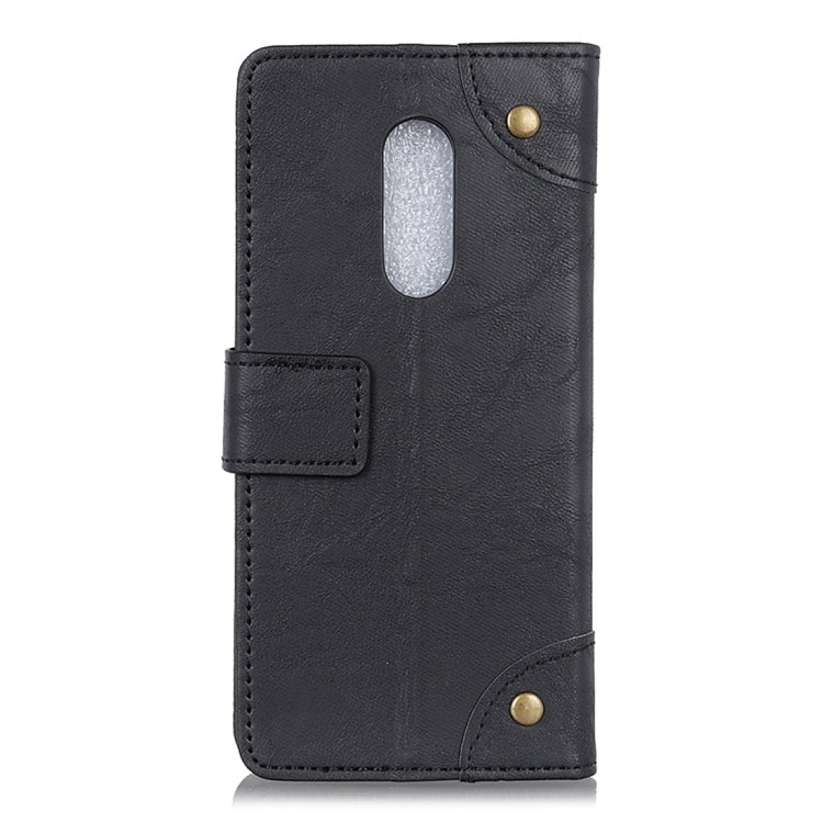 Copper Buckle Side-corner Fixed Retro Texture Horizontal Flip Leather Case For NOKIA 3.1 PLUS, With Holder & Three Cards