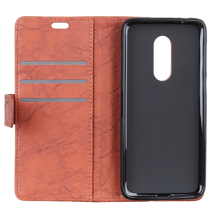 Copper Buckle Side-corner Fixed Retro Texture Horizontal Flip Leather Case For NOKIA 3.1 PLUS, With Holder & Three Cards