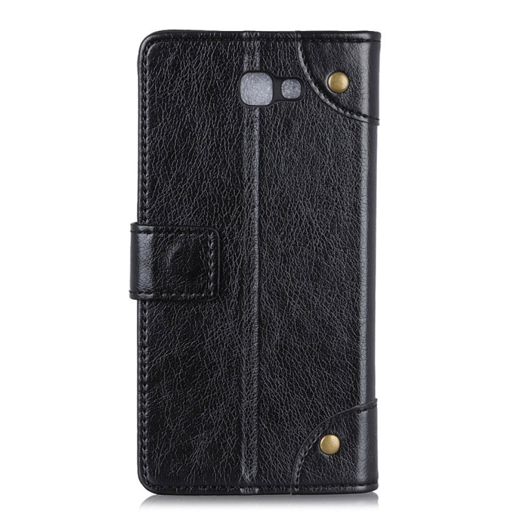 Copper Buckle Nappa Texture Horizontal Flip Leather Case With Holder & Double-sided Buckle & Three Cards For Galaxy J4 CORE