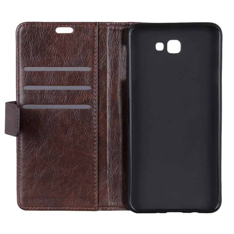 Copper Buckle Nappa Texture Horizontal Flip Leather Case With Holder & Double-sided Buckle & Three Cards For Galaxy J4 CORE