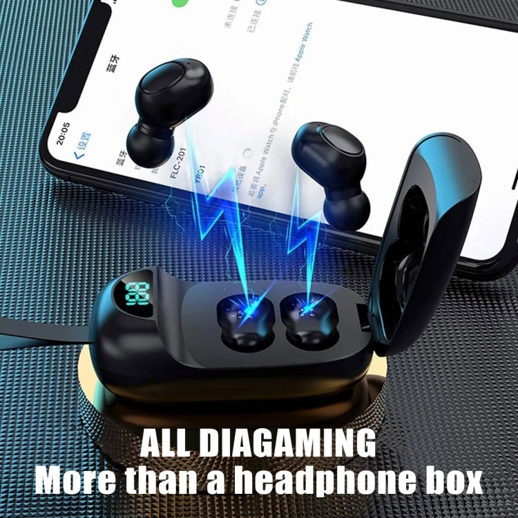 YWXLight JS25 IPX5 Waterproof Bluetooth 5.1 Wireless Earphone with LED Digital Display