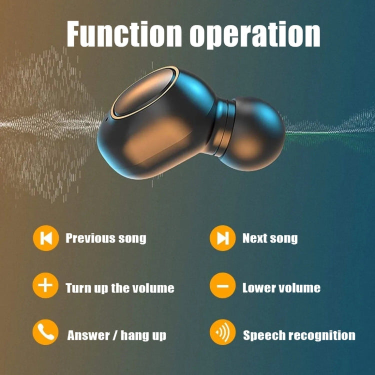 YWXLight JS25 IPX5 Waterproof Bluetooth 5.1 Wireless Earphone with LED Digital Display