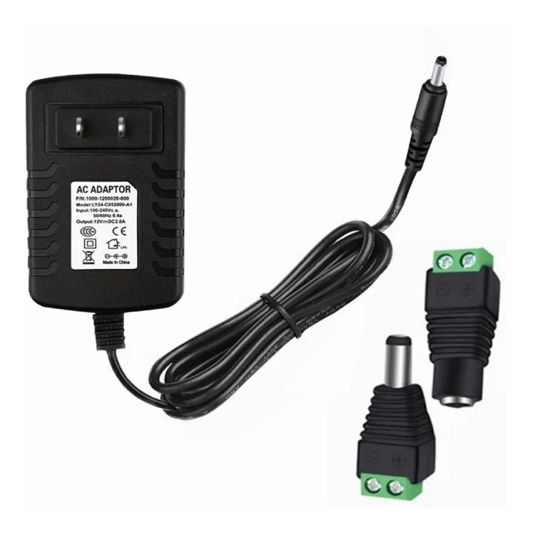 YWXLight 12V/2A LED Strip Light Power Adapter Multi-function Universal Charger, US Plug