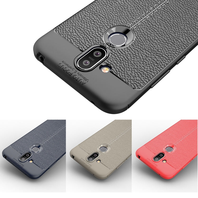 Litchi Texture TPU Shockproof Case for Nokia 7.1Plus / X7 / 8.1