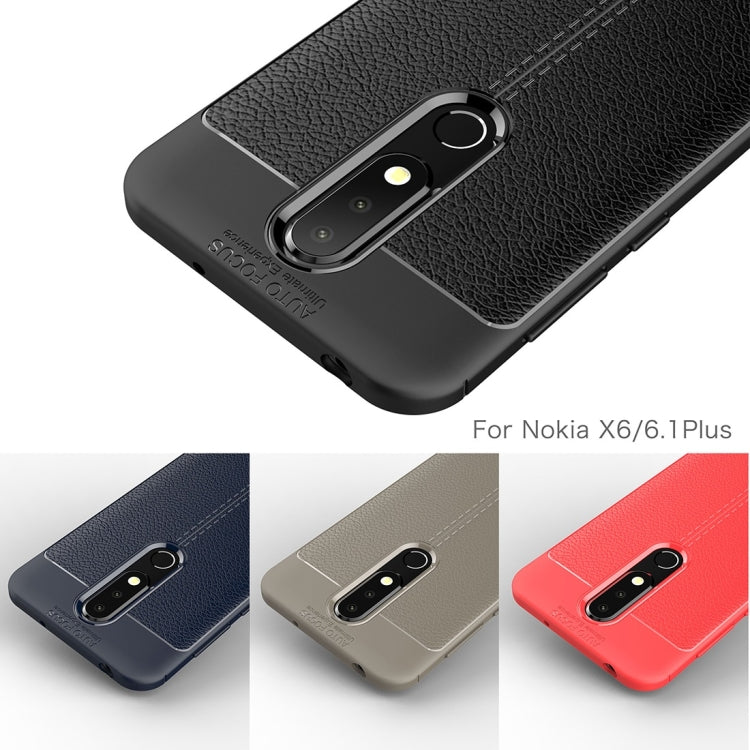 Litchi Texture TPU Shockproof Case for Nokia 6.1Plus / X6