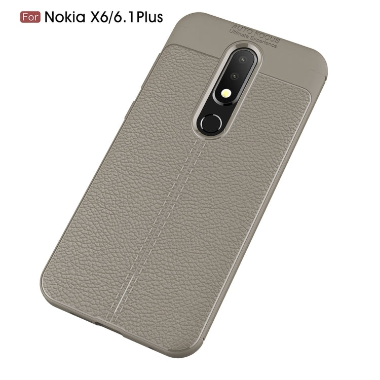 Litchi Texture TPU Shockproof Case for Nokia 6.1Plus / X6
