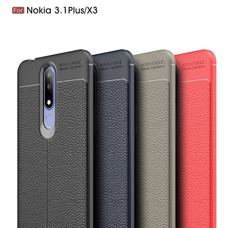 Litchi Texture TPU Shockproof Case for Nokia 3.1Plus / X3