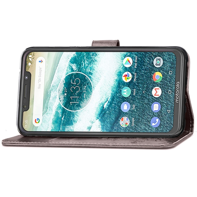 For Motorola One Power (P30 Note) G7 Pressed Flowers Horizontal Flip Leather Case With Magnetic Buckle & Holder & Card Slots & Wallet