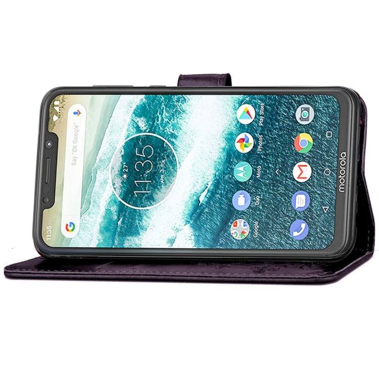 For Motorola One Power (P30 Note) G7 Pressed Flowers Horizontal Flip Leather Case With Magnetic Buckle & Holder & Card Slots & Wallet