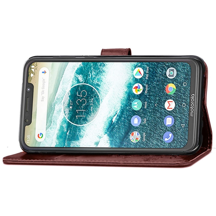 For Motorola One Power (P30 Note) G7 Pressed Flowers Horizontal Flip Leather Case With Magnetic Buckle & Holder & Card Slots & Wallet