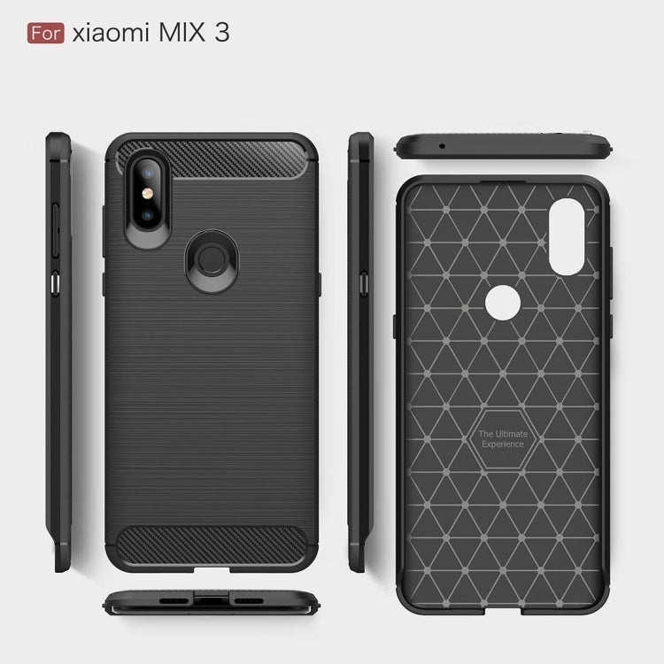 Carbon Fiber Texture TPU Shockproof Case For Xiaomi Mix 3