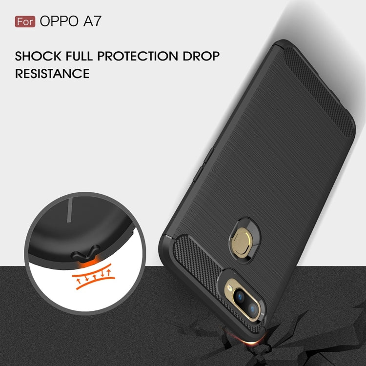 Carbon Fiber Texture TPU Shockproof Case For OPPO A7