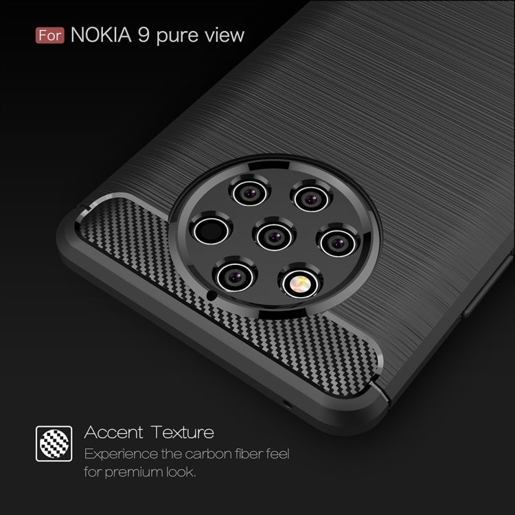 Carbon Fiber Texture TPU Shockproof Case For Nokia 9 Pure View