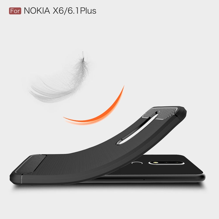 Carbon Fiber Texture TPU Shockproof Case For Nokia 6.1Plus / X6