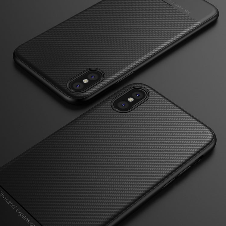 For iPhone X / XS Lewei Carbon Fiber Texture TPU Case