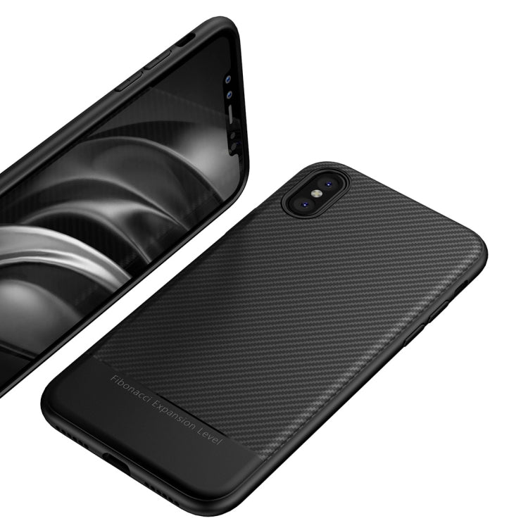 For iPhone X / XS Lewei Carbon Fiber Texture TPU Case