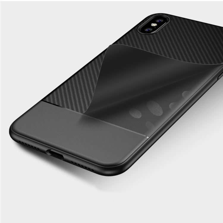 For iPhone XR Lewei Carbon Fiber Texture TPU Case