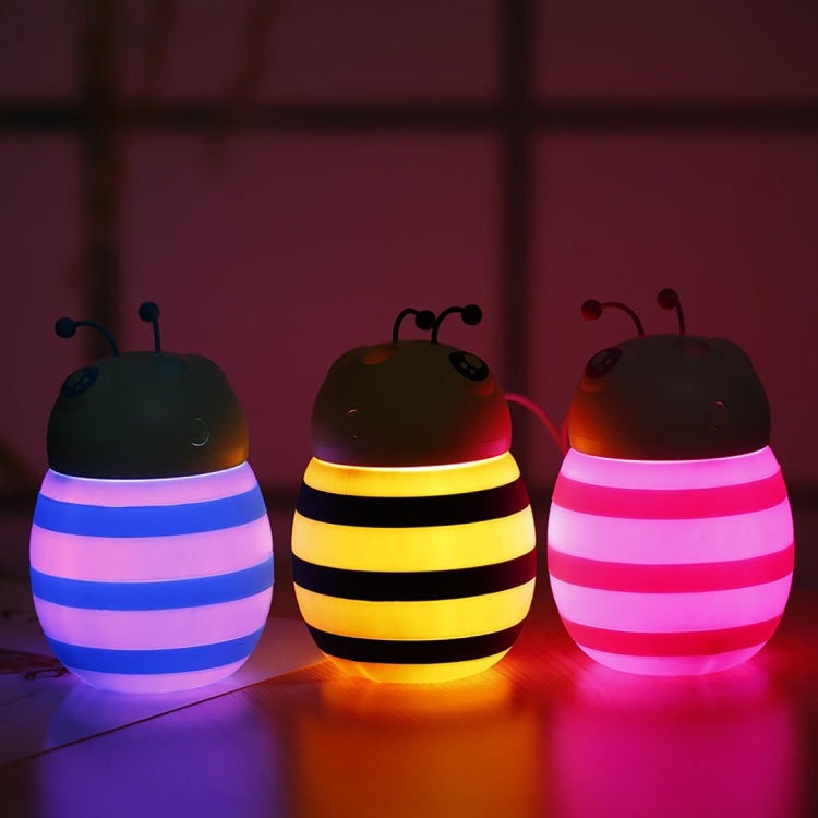 Bee Shape Silicone Portable Mute Desktop Air Humidifier with Night Light, Capacity: 300ml, DC 5V