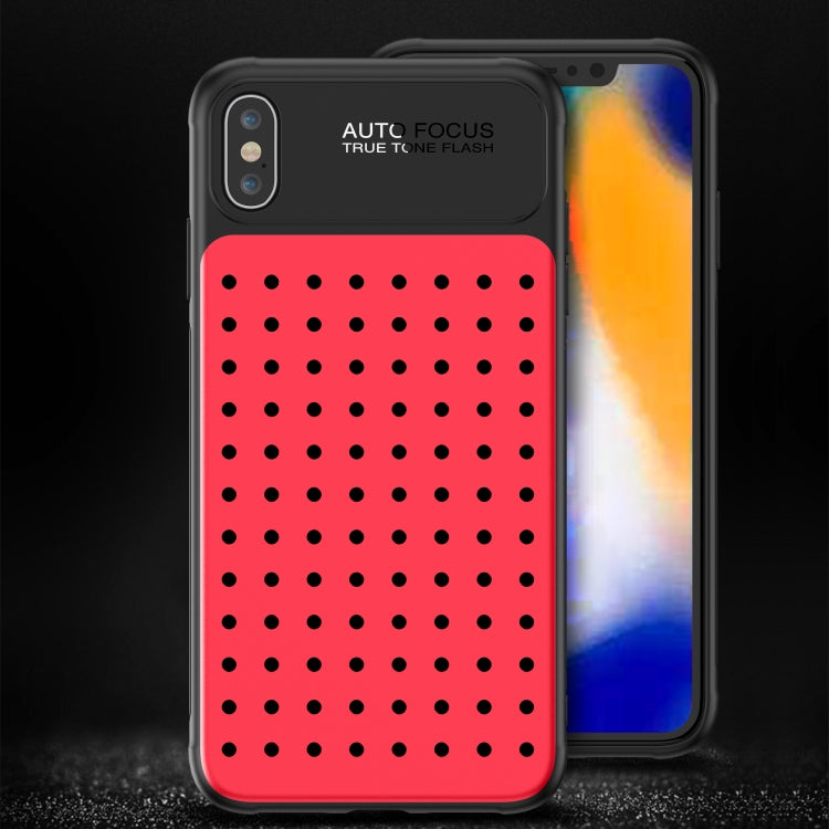 For iPhone XS Max Mesh Breathable PC + TPU Shockproof Protective Case with Holder