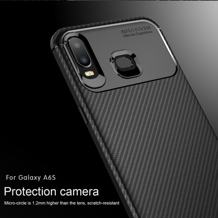 Beetles Series Full Coverage Carbon Fiber TPU Protective Case for Galaxy A6s