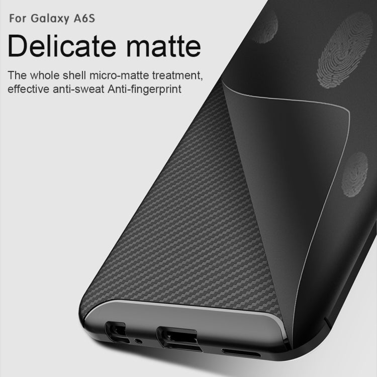 Beetles Series Full Coverage Carbon Fiber TPU Protective Case for Galaxy A6s