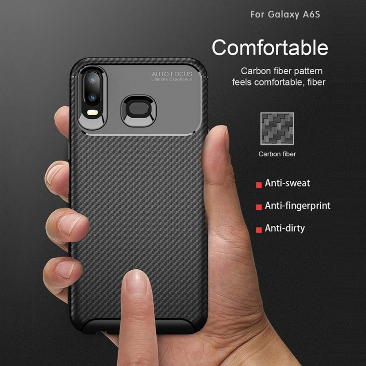 Beetles Series Full Coverage Carbon Fiber TPU Protective Case for Galaxy A6s