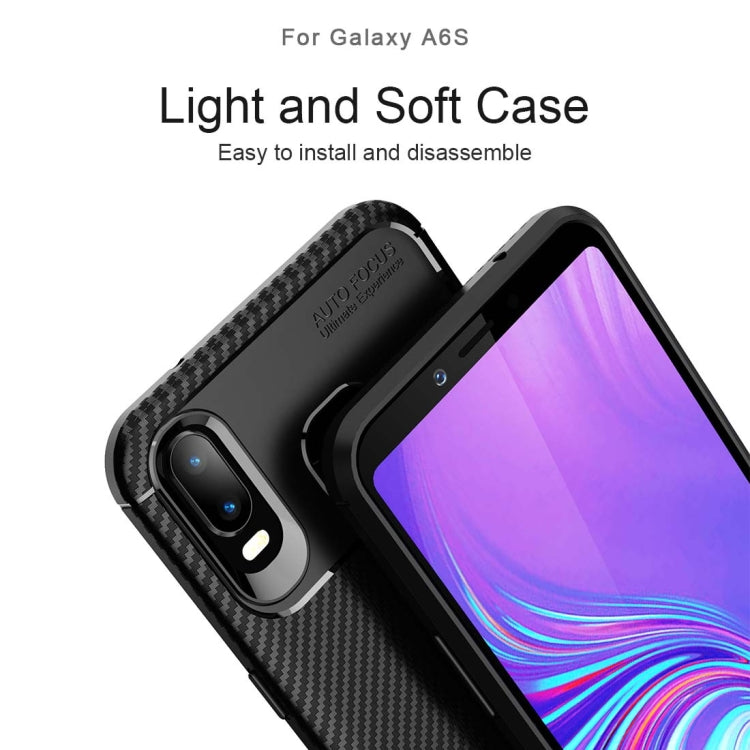 Beetles Series Full Coverage Carbon Fiber TPU Protective Case for Galaxy A6s