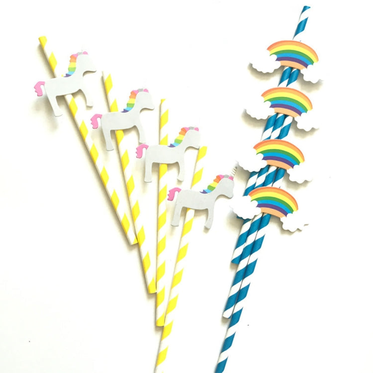 40 PCS 3D Trojans Cloud Paper Straws Birthday Wedding Party Decorations Cocktail Paper Straw