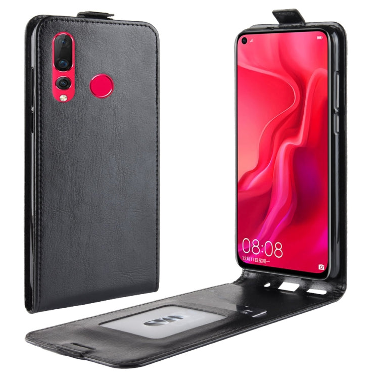 R64 Texture Vertical Flip Leather Case For Huawei nova 4, With Card Slots & Photo Frame