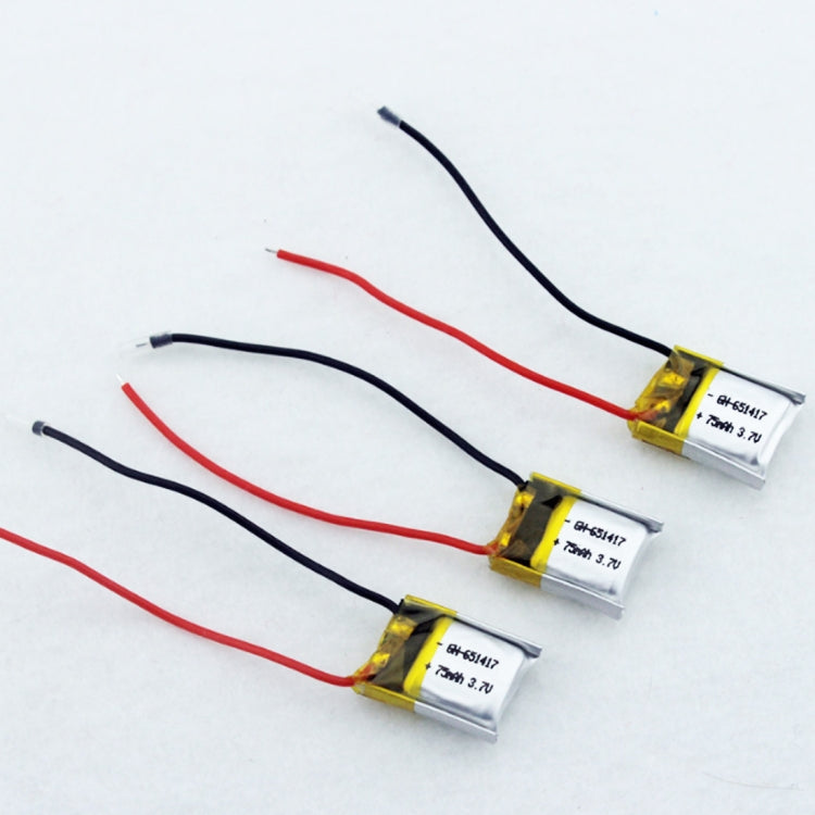 75mAh 3.7V Li-Polymer Battery for Induction Aaircraft Toy Battery 651417H20C