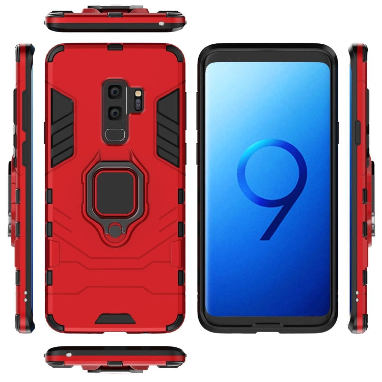 PC + TPU Shockproof Protective Case for Galaxy S9+, with Magnetic Ring Holder