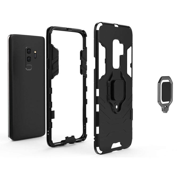 PC + TPU Shockproof Protective Case for Galaxy S9+, with Magnetic Ring Holder