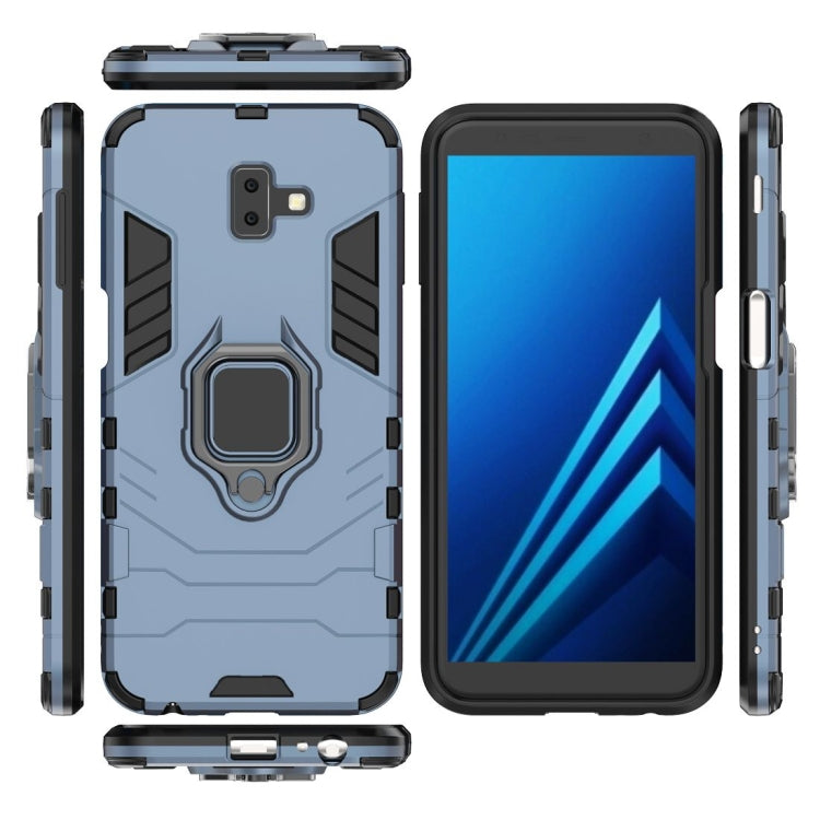 PC + TPU Shockproof Protective Case for Galaxy J6+, with Magnetic Ring Holder