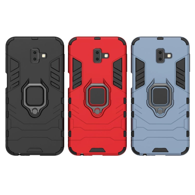 PC + TPU Shockproof Protective Case for Galaxy J6+, with Magnetic Ring Holder