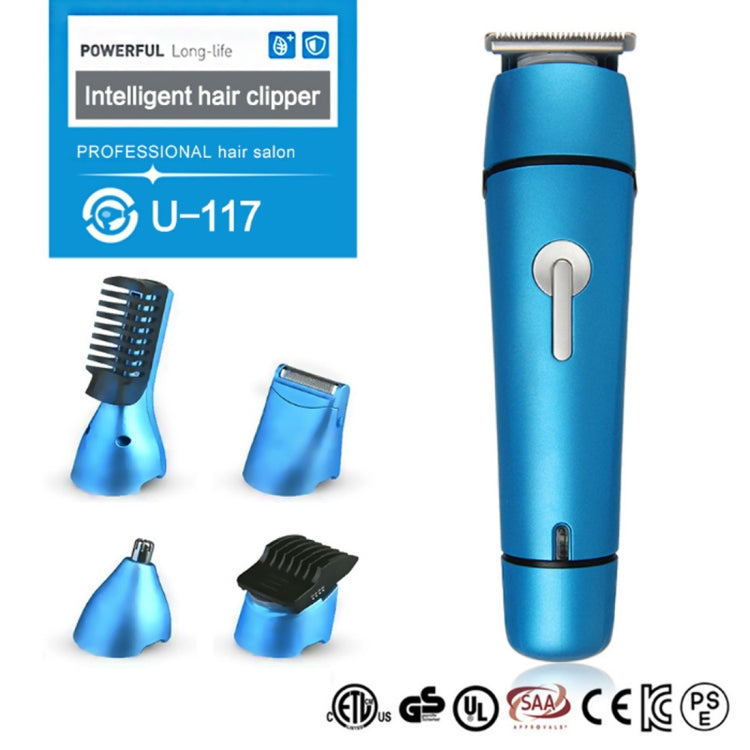 Ufree U-117 5 in 1 Multi-Function Stylist Hair Clipper Nose Hair Trimmer Haircut Shaver ((EU Plug)