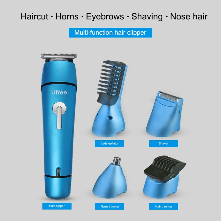 Ufree U-117 5 in 1 Multi-Function Stylist Hair Clipper Nose Hair Trimmer Haircut Shaver ((EU Plug)