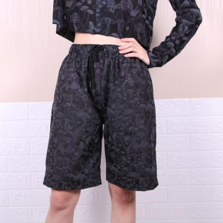 Summer Cartoon Mushroom Printed Colorful Reflective Shorts Loose